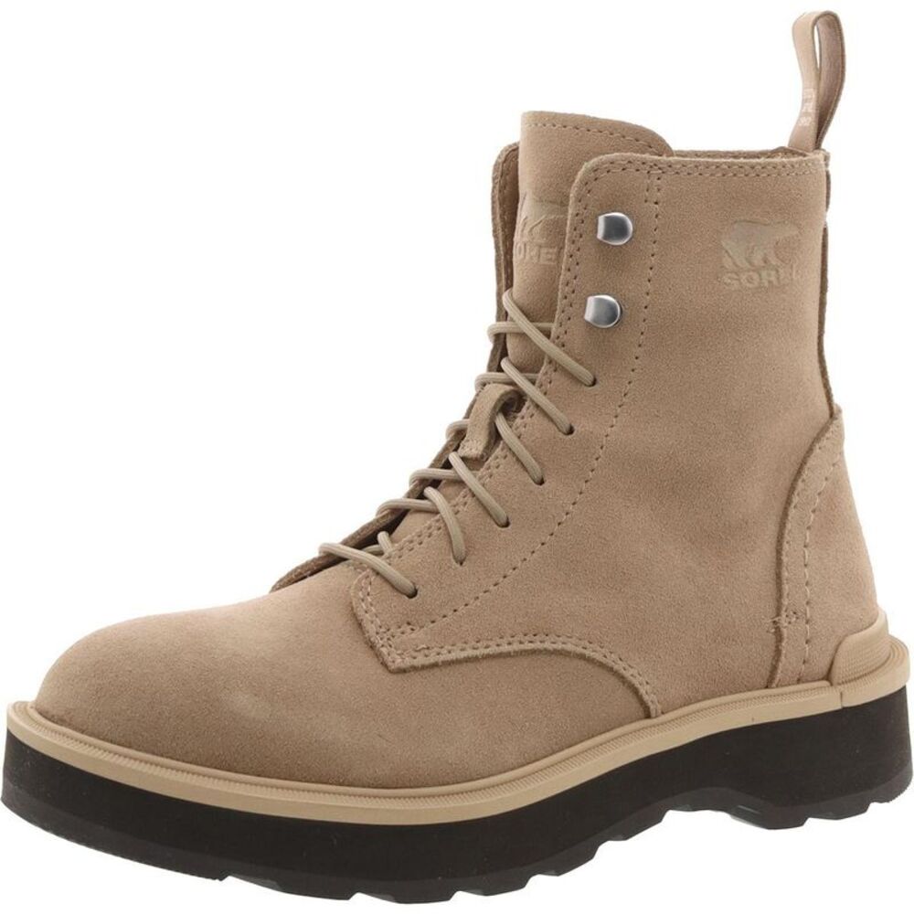 Sorel Womens Hi-Line Lace Beige Leather Lace-Up Outdoor Booties Shoes New